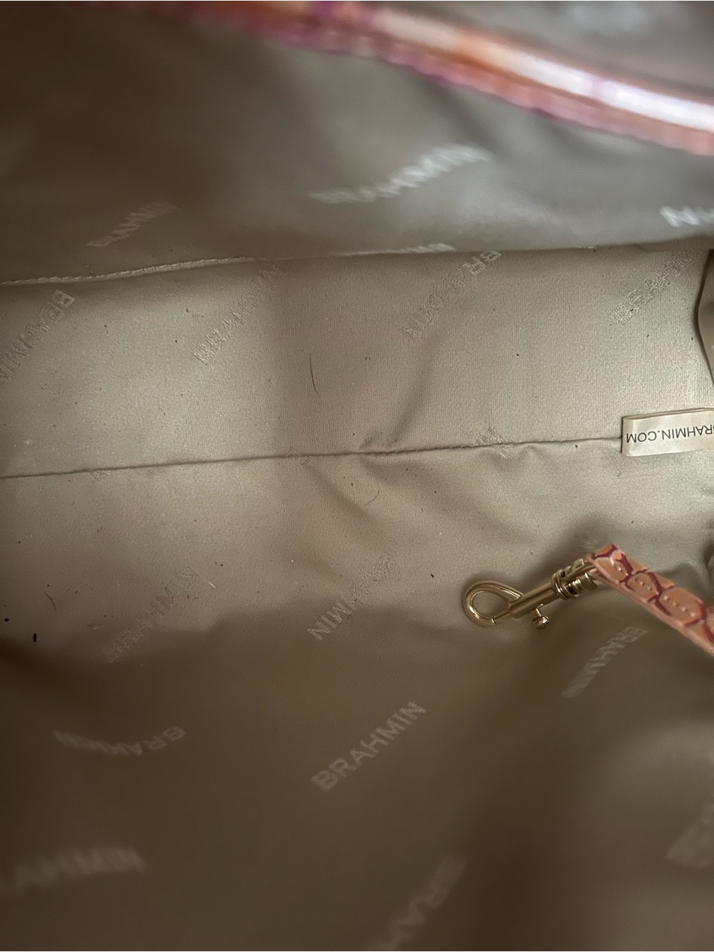 Brahmin Rose Gold Croc-Embossed Satchel - Picture 10 of 11